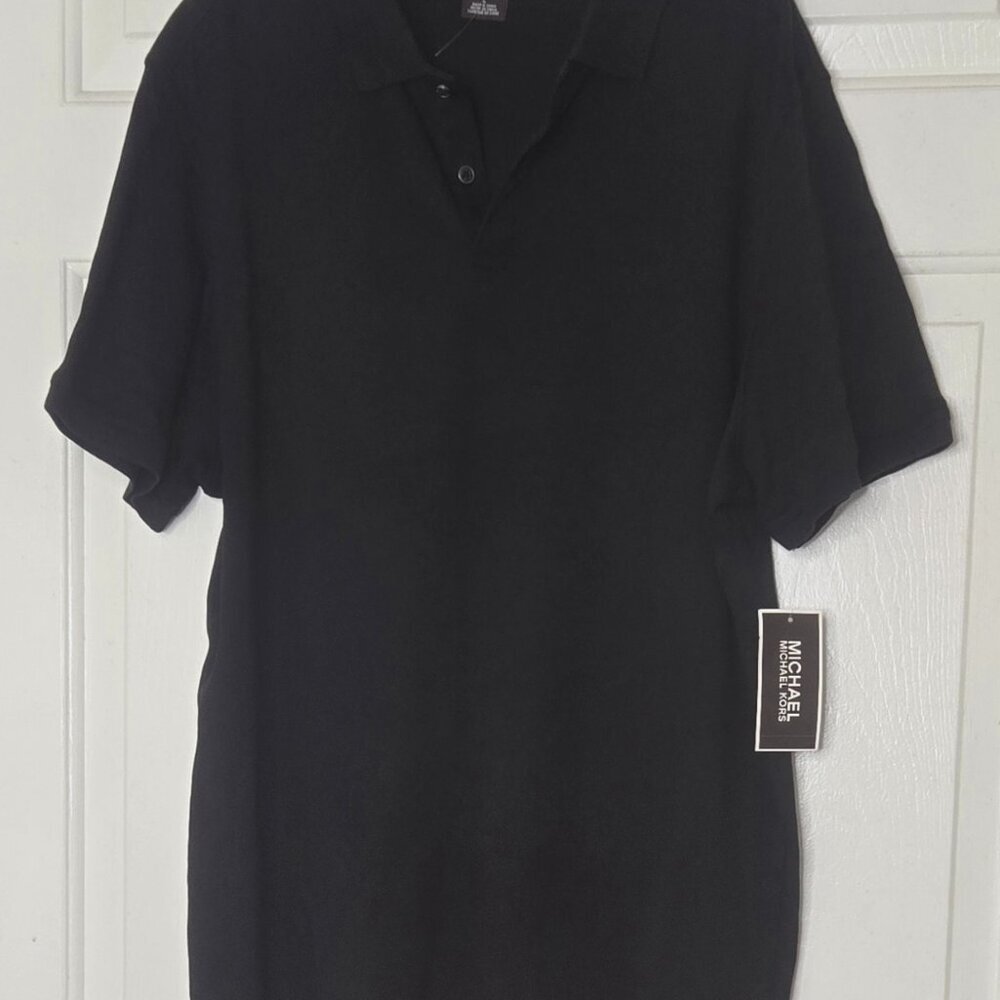 Michael Michael Kors Black Shoert Sleeve Polo Shirt Size L NWT